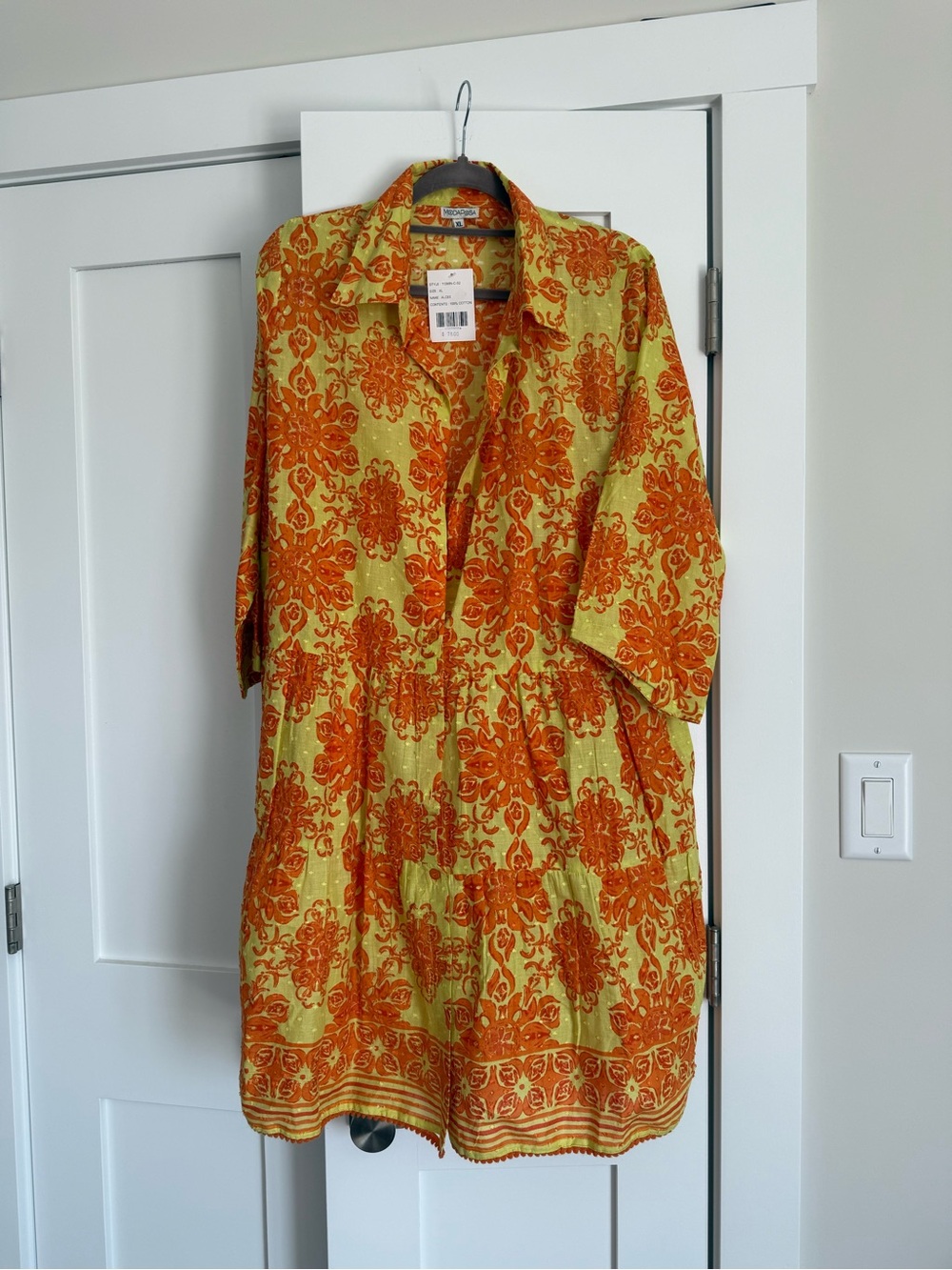 Women's Maxi Dress in Orange Floral Print